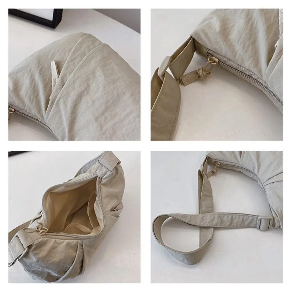 Casual Solid Color Shoulder Bag Long Strap Pure Color Crossbody Bag Light Weight Large Capacity Handbag Daily Use