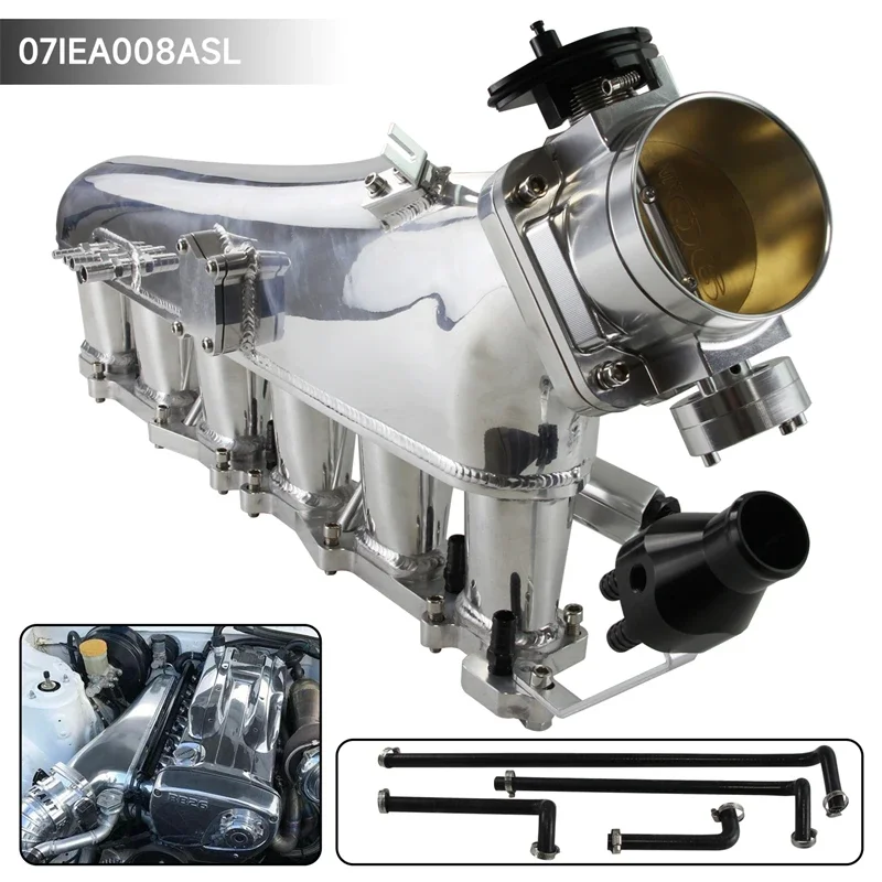 Fits for Nissan Skyline Intake Manifold Fuel Rail 90mm Throttle Body 1989 GTR R32 R33 RB26DET Black/Silver