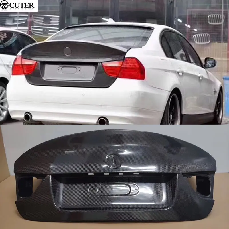 E90 3 Series Csl Style Carbon Fiber Rear Trunk Lid Hood Bonnets Cover for Bmw E90 320i 325i 330i Car Body Kit 05-12