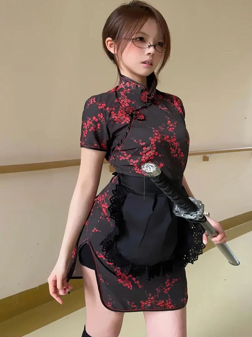 Nuovo cinese Sle Dr loween Cisas Cosplay orm ort Sve Maids orm ort Bandiera Robe Abbigliamento quotidiano