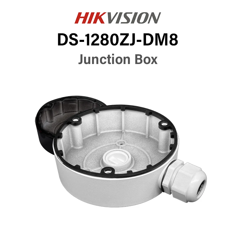 HIkvision DS-1280ZJ-DM8 Junction Box OEM Aluminum Alloy CCTV Accessories for Turret Dome Camera Φ126.7 mm × 35 mm Black Bracket