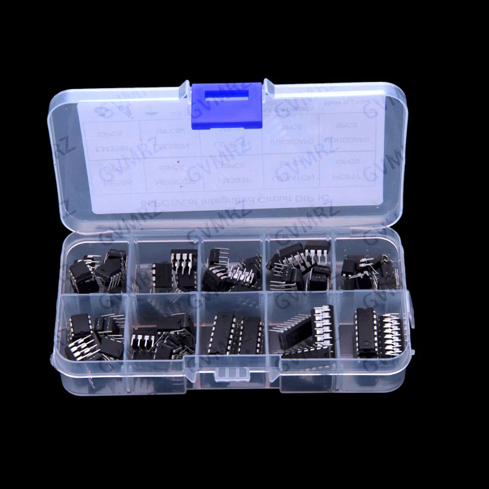 10Values ​​85PCS Integrated Circuit LM324 NE555 LM324 LM358 Chip IC Kit DIP NE555 Single Precision Timer LM386 PC817