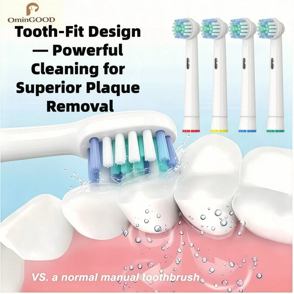 4–16 Stück Dupont-Borsten-Elektrozahnbürstenköpfe zum Aufhellen der Zähne/tägliche Reinigung/präzise Reinigung/weiche Zahnpflegefunktion für Oral B – Detail 8