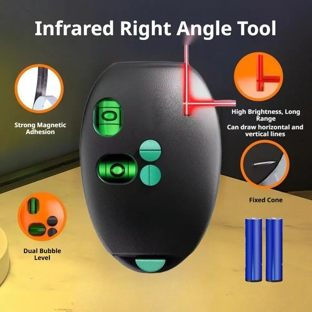 90 Degree Laser Level Electronic Infrared Line Level High Precision Long Distance Wall Level Tool Battery Powered Level