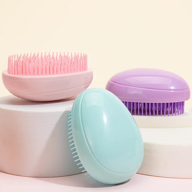 

Mini Egg Round Shape Hairbrush Small Scalp Massage Comb Soft Portable Hair Brush Wet Dry Detangling Hairdressing Comb for Travel