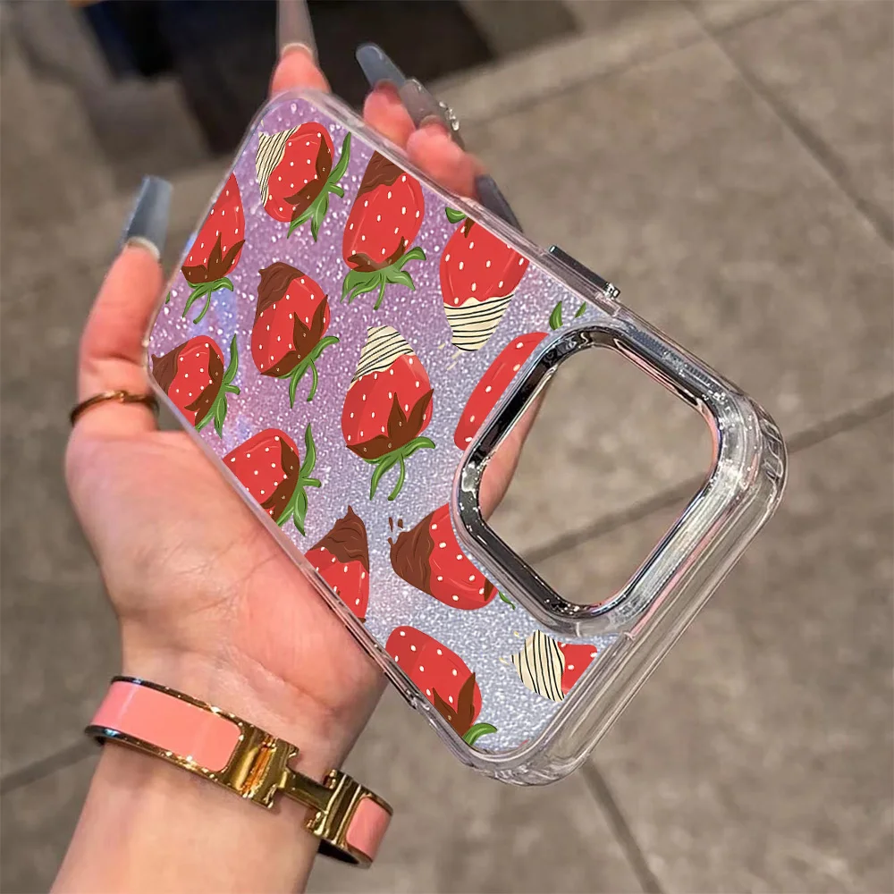 아트 밴디지 딸기 도금 폰 케이스 (OPPO Realme 14 12 13 11 C75 C65 C63 GT3 C55 C33 C31 Narzo 50 C35 Pro Plus 4G 5G 용)