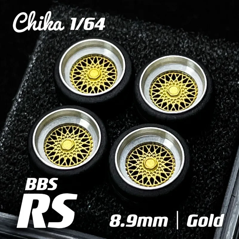 

1/64 Chika Rs 8.9Mm Gold Second Modification Static Posture Wheel Hub Child Model Car Modification Toy