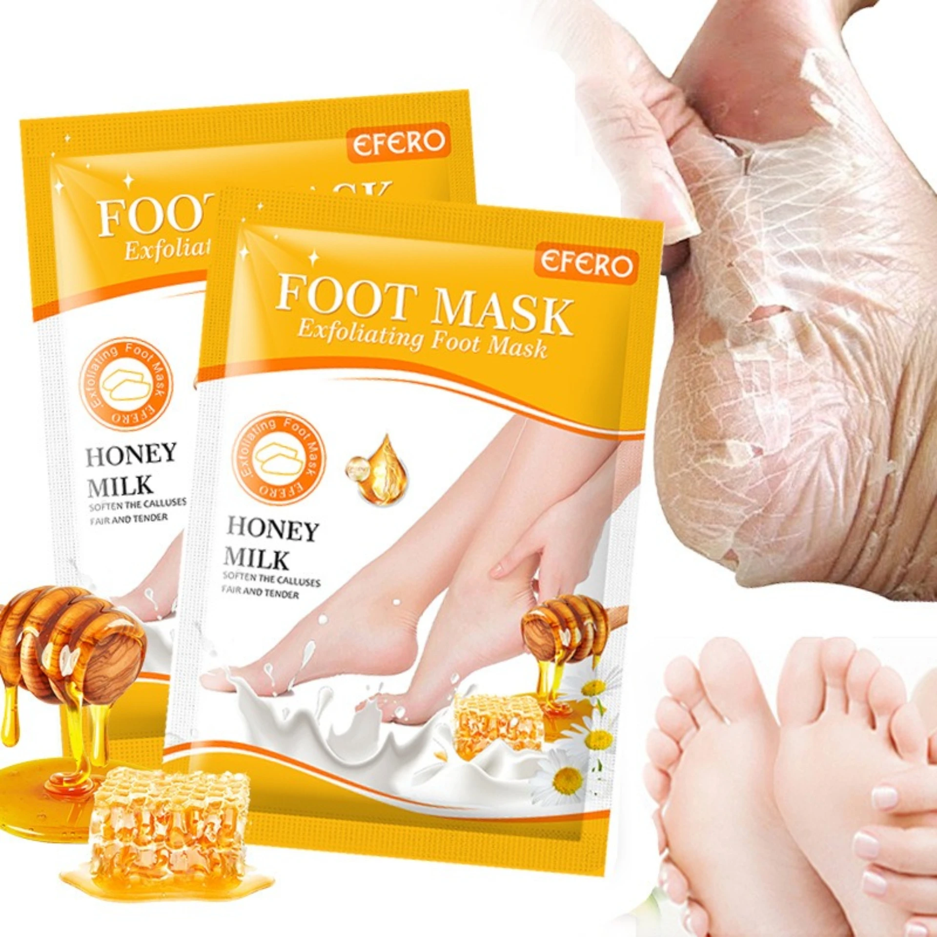 Honey foot mask exfoliates dead skin calluses exfoliates improves roughness nourishes skin moisturizes and hydrates foot mask