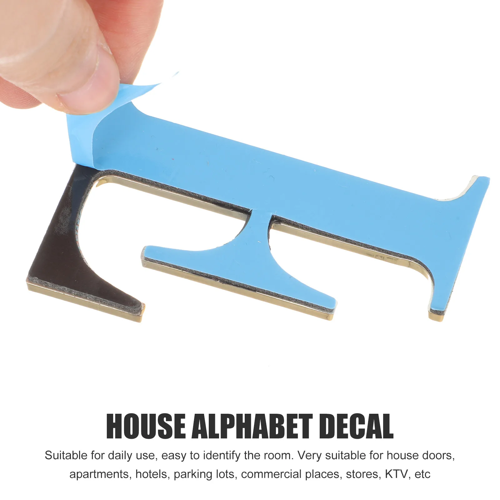 

6pcs Resin Abs Letter Stickers Door Address Alphabet Mailbox Numbers Gold 3D Self-Adhesive Street Letters Hotel