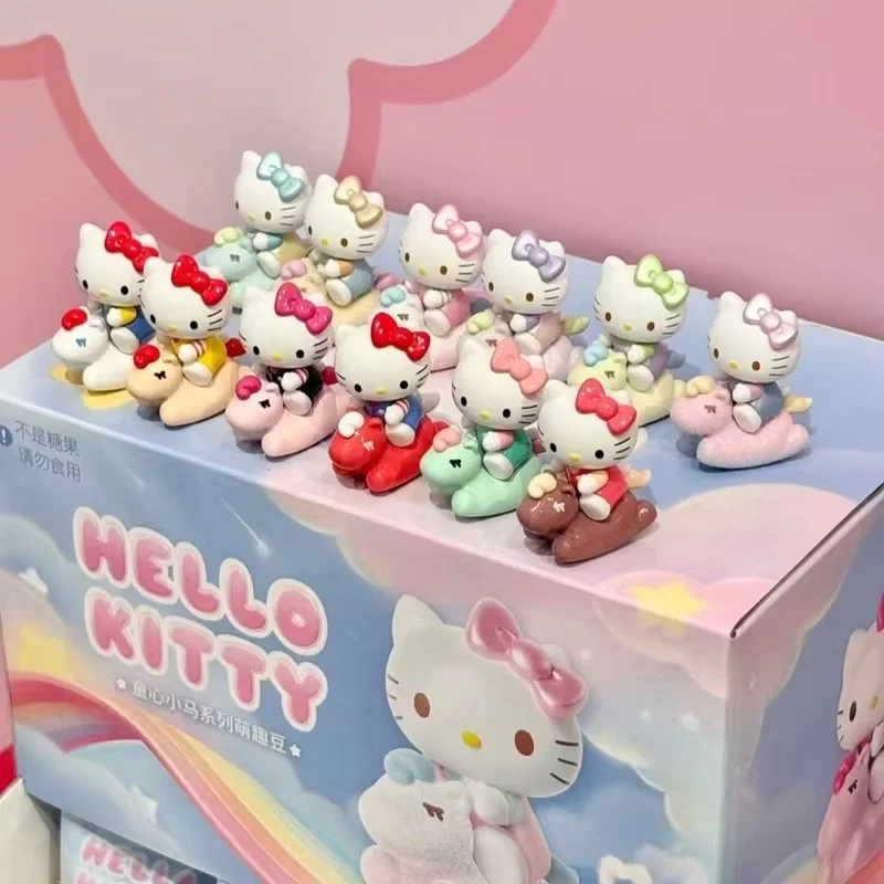 

Оригинальная коллекционная фигурка Sanrio Hello Kitty из серии Childlike Pony, миниатюрная, милая, в слепом пакете, для декора стола, подарок для девочек