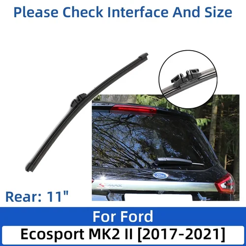Imagen 2 del producto Para Ford Ecosport MK2 II 2017-2021 22 ""+ 16"" + 11 ""escobillas de limpiaparabrisas delanteras y traseras accesorios para cortador de ventana 2020 2021