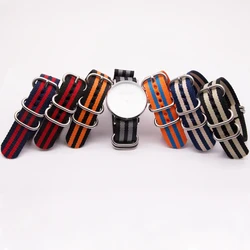 Nylon Tecido Watch Straps, durável, esportes do exército, Assista Acessórios, 18mm, 20mm, 22mm, 24mm, 41 Cores Opções