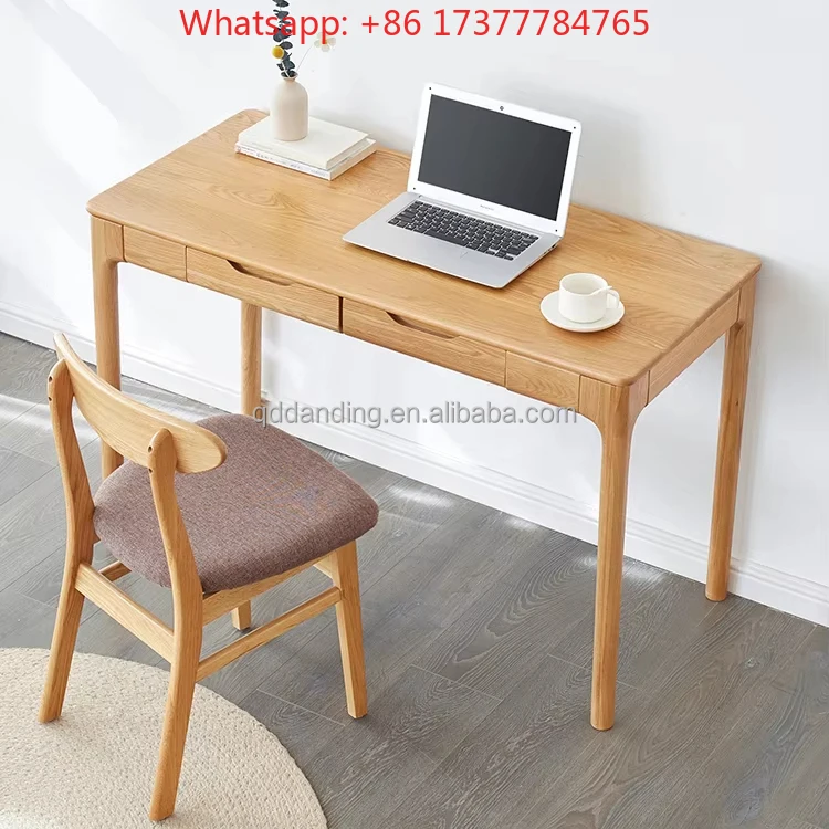 Solid Oak Wood Study Desk A7161 Nordic Style Home Office Furniture