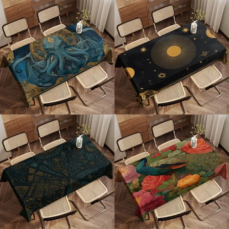 Octopus Fantasy Tablecloth Restaurant Kitchen Tablecloth Living Room Home Decoration Rectangular Party Decoration