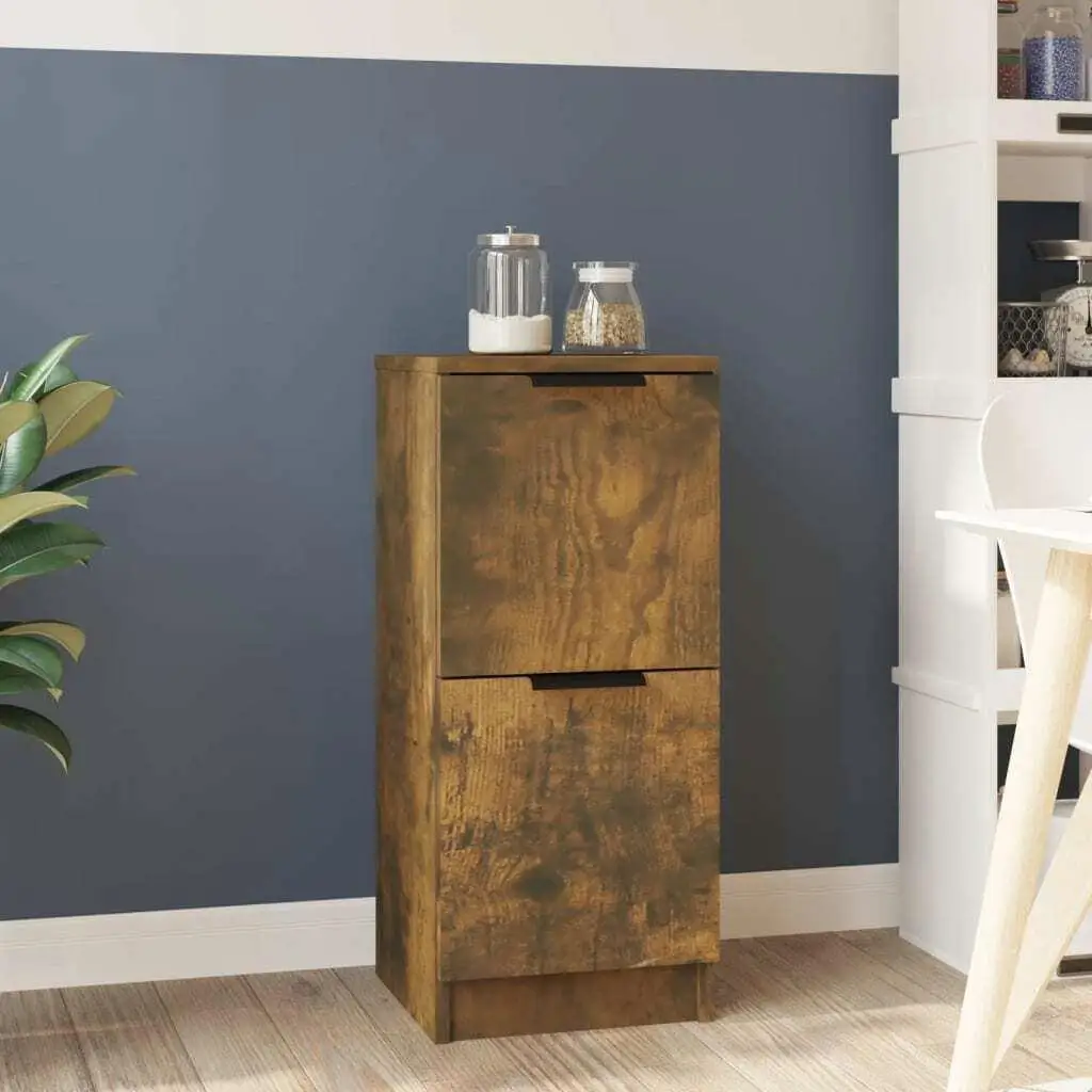 30x30x70 cm Smoked Oak Sideboard - Engineered Wood Storage Cabinet