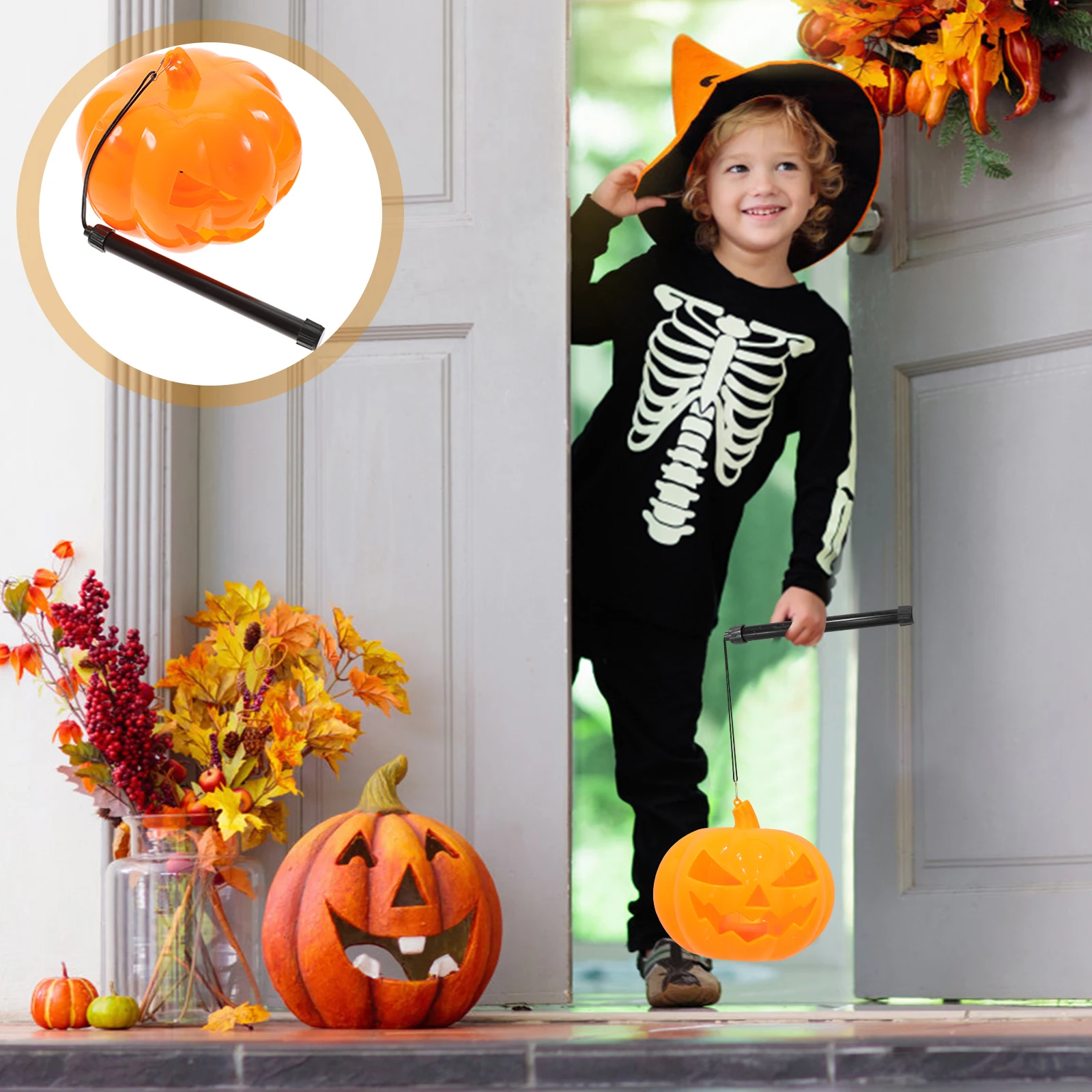

Decorative Halloween Glow Pumpkin Light Hollow LED Lamp For Home Party Halloween Decoration Training Cord Accessories