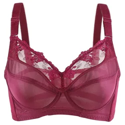 Bras for Women New Arrival Sexy Lingeries  Plus Size 110EFGH Super Large Cups Breathable Lace Hollow Embroidery Lady's Underwear