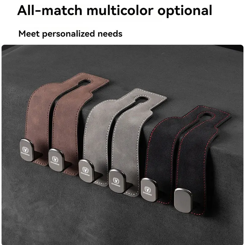 Suede Double Hook Rear Seat Backrest Hook Car Interior Organizer Accessories For Changan CS35 Plus CS55 PLUS CS75 PLUS Eado