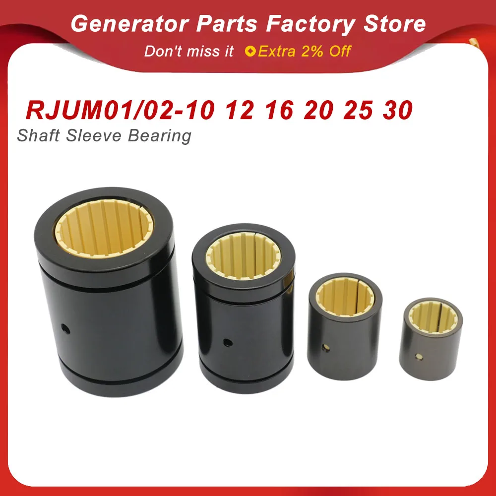 Shaft Sleeve Bearing  RJUM01/02-10 12 16 20 25 30 /5PCS Linear Bearing Plain Bearing Engineering Plastics Bushing With Wearproof