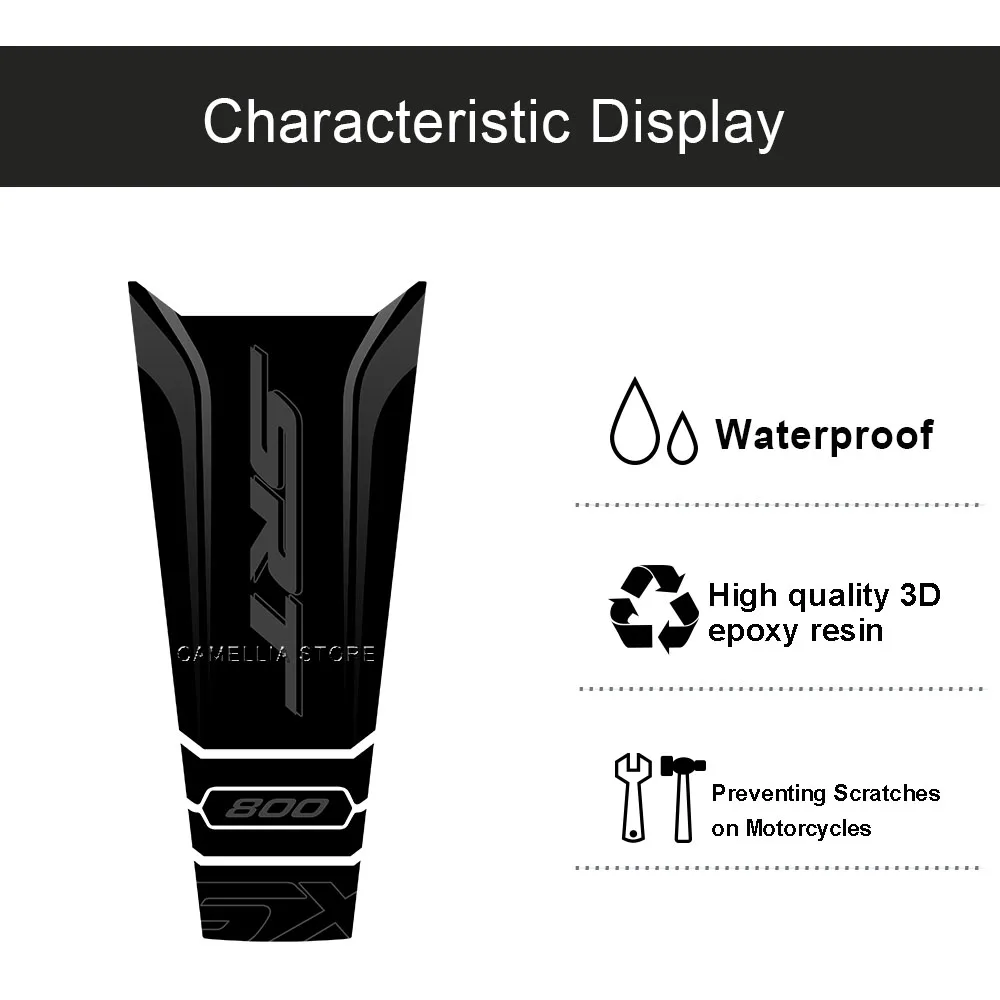 Motocicleta Tanque Porta Proteção Adesivo, Resina Epóxi 3D, Impermeável, QJ Motor, SRT, 800 SX