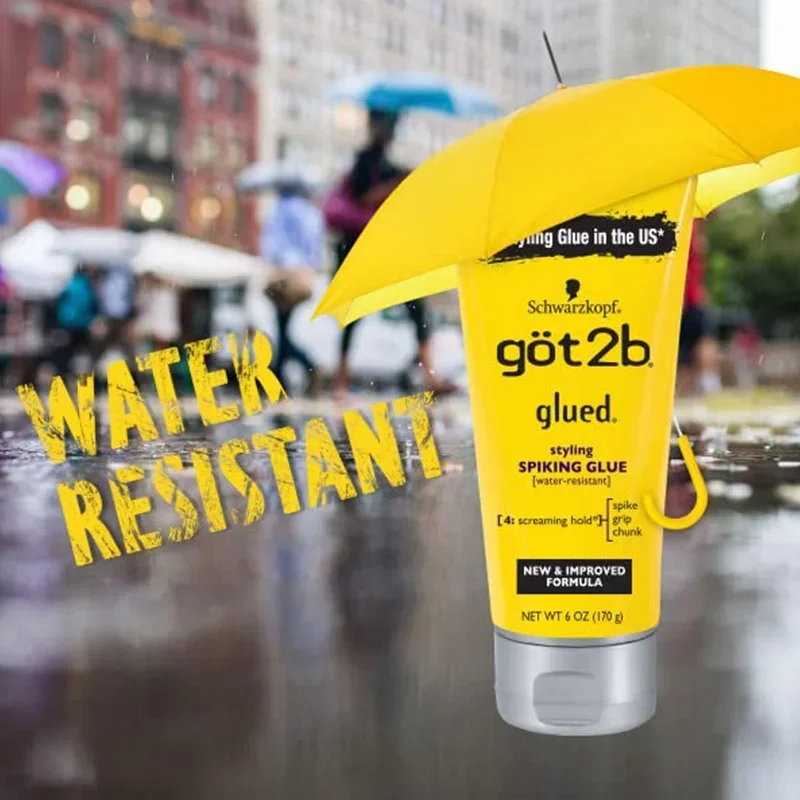 Got2B Glued Spiking Glue Hair Gel Water Resistant Strong Hold for Up to 72 Hours Use for Screaming Hold Spike Grip Chunk 35Gg150