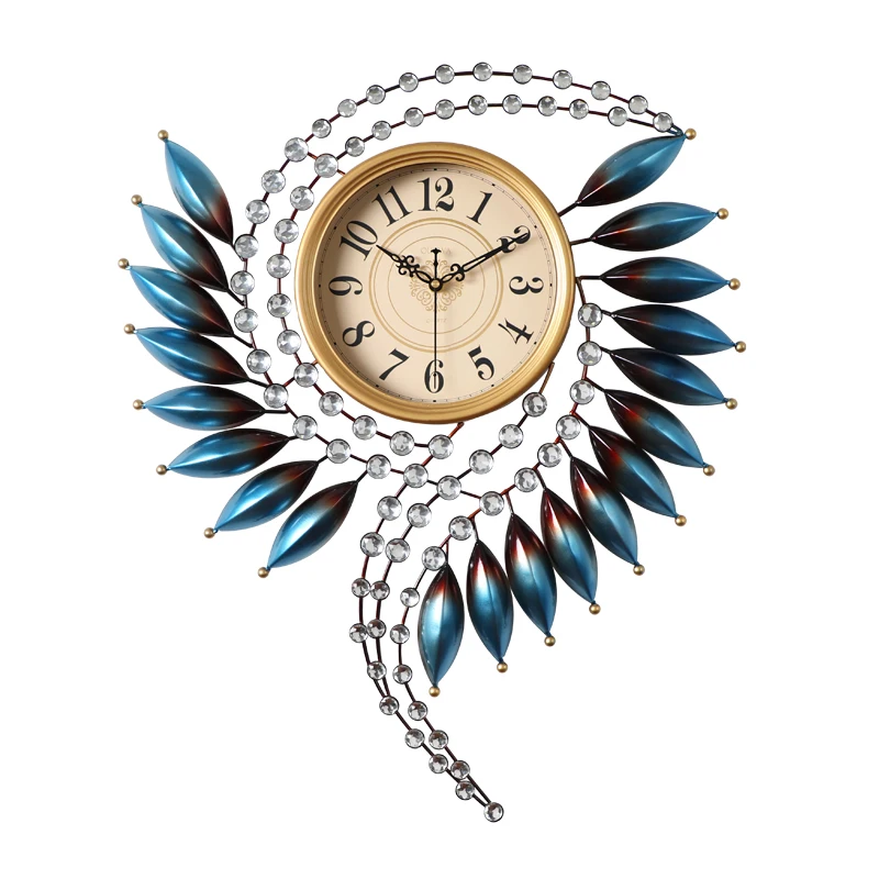 

XL Wall Clock Living Room Home Clock Creative Mute Decorative Clock Feather Pocket Watch