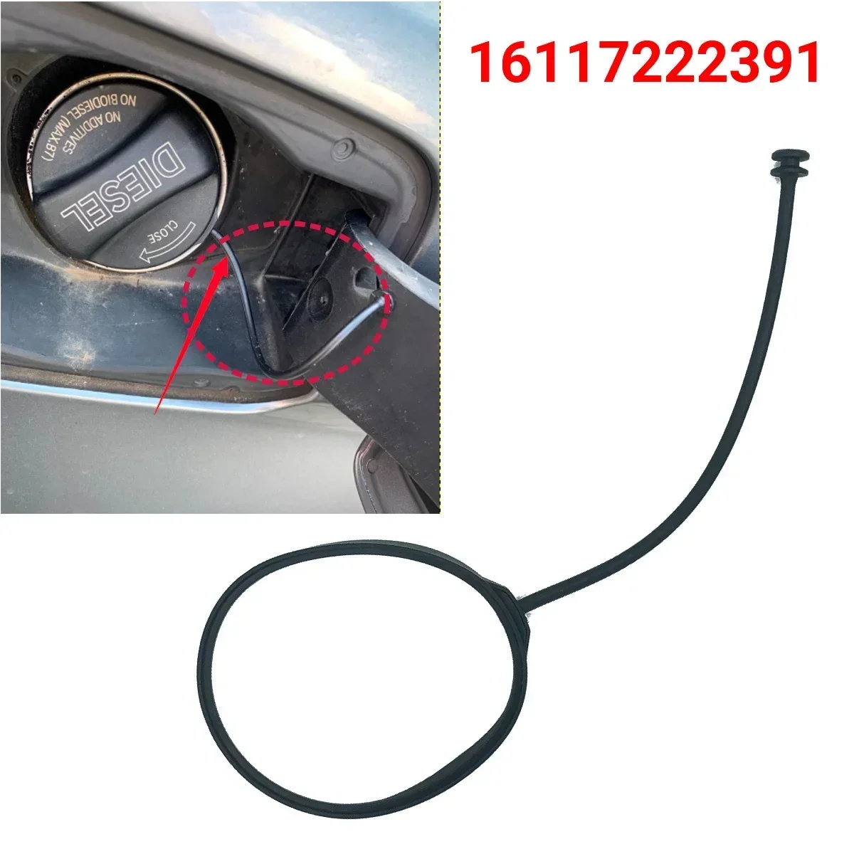

Cable Rope Ring Petrol Diesel Fuel Tank Cap Cover Line 16117193372 for BMW E46 E90 E91 E92 E93 E39 E60 E63 E64 E66 E87 X3 X5