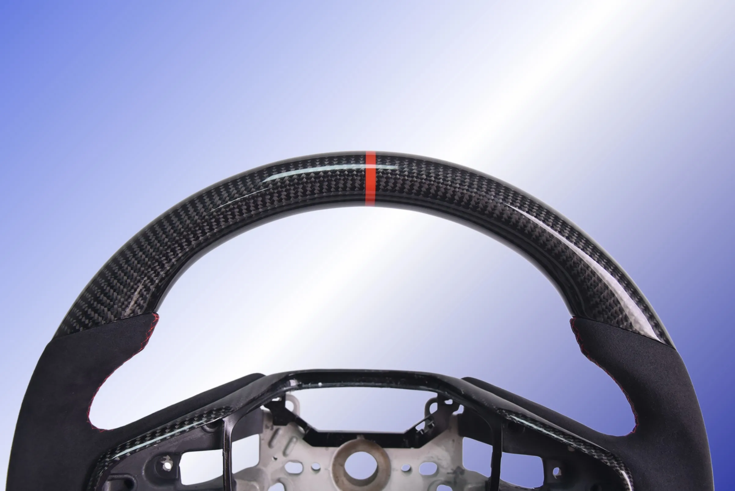 Glassy Carbon Fiber Steering Wheel for Honda Civic Gen 10th 2016-2021,Type R FK8 North American Spec Suede Leather