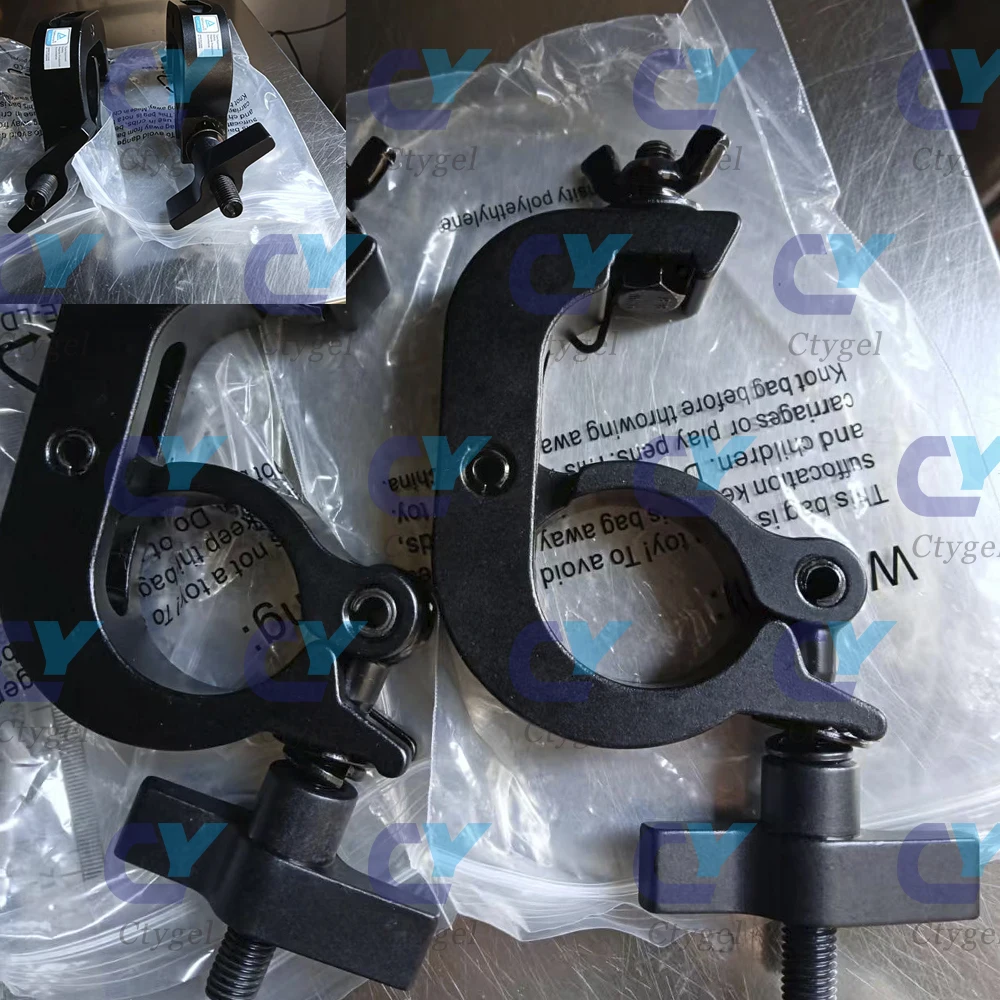 50pcs Aluminum Trigger Clamp DJ Truss Clamp Stage Lighting Hook fits 42-52MM Pipe SWL 250KG Loading Mounting Coupler for Stage