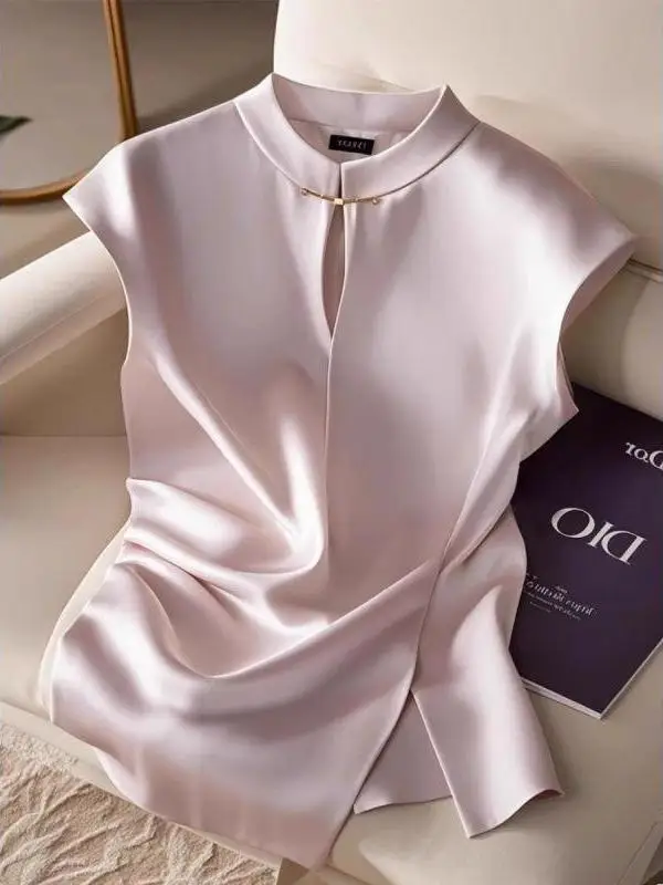 

Новый китайский Sle Light, национальный тренд, уникальный топ, красивый женский летний облегающий топ Svel irt, однотонный, с запахом на талии