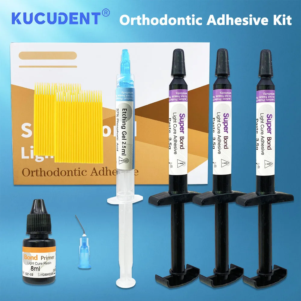 

1 Set Dental Orthodontic Light Cure Glue Kit Direct Bonding System with Primer For Ortho Brackets Braces Clinical Material