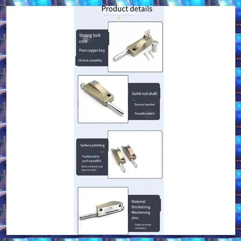 

2025 Revolving Door Latch Door Frame Door Lock Double Door Spring Latch Anti-Theft Interlocking Home Hardware Decoration,Revolvi
