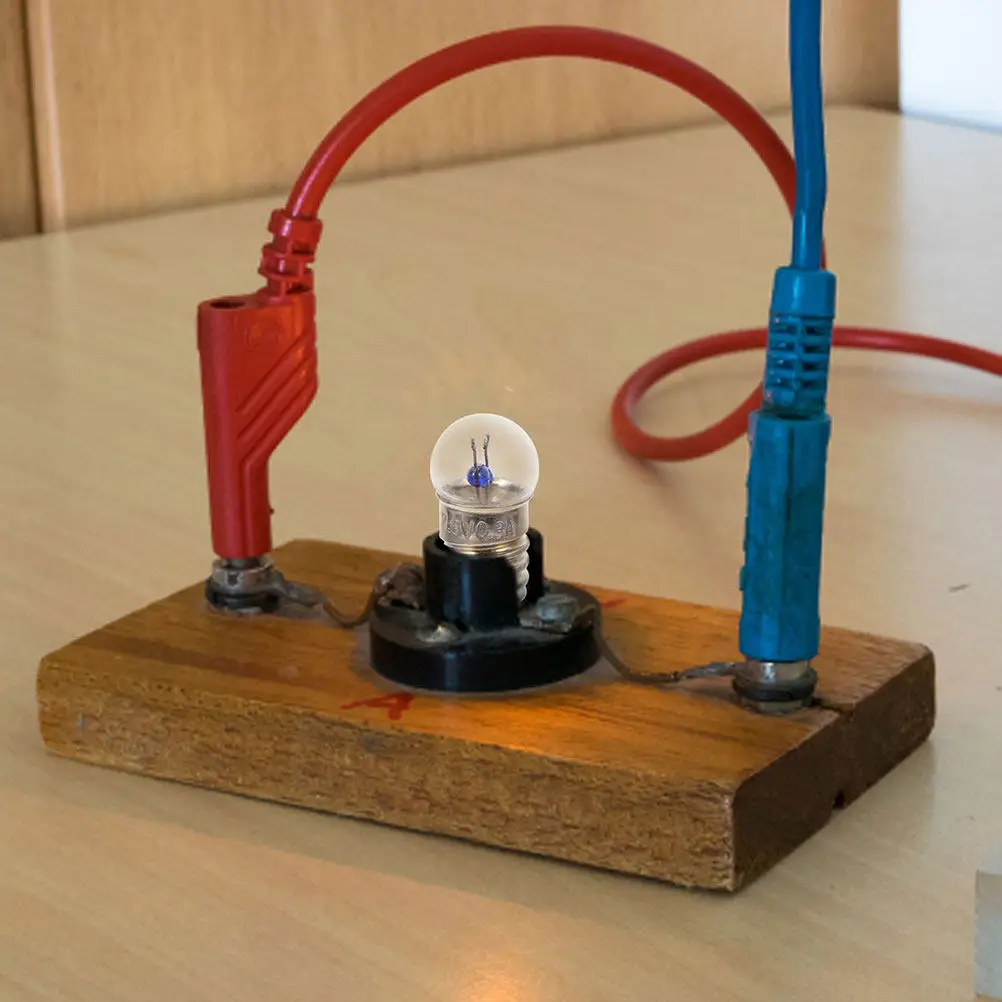 E10 2V5 Miniature Screw Base Light Bulbs 25Pcs Clear High Brightness Replacement Lamps for Physics Experiments