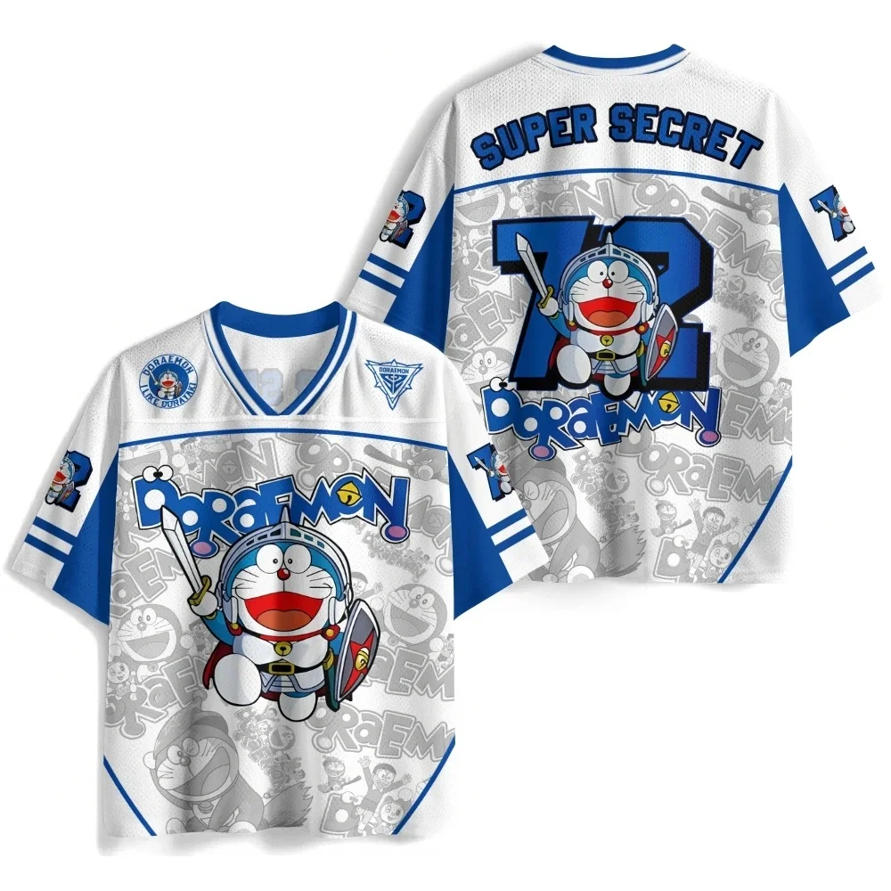 Anime New Adult/children Doraemon Graffiti American 3D Printing Loose Short Sleeved T-shirt Jersey Sports Loose Style
