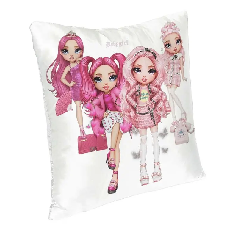 Luxury Rainbow High PH Pink Girls Sofa Cushion Cover Velvet Cartoon Anime Tv Throw Pillow Case Decoration Pillowcase