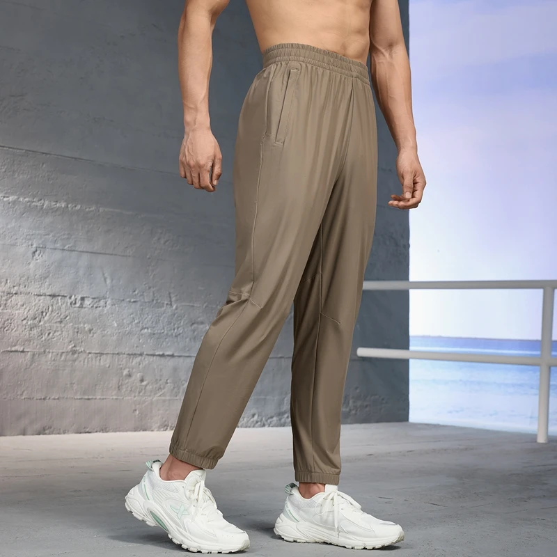 Xtep Knitting Cropped Pants For Men 2023 Spring Lightweight Sweatpants Comfortable Quick-Drying  Breathable Bottoms 877229840210