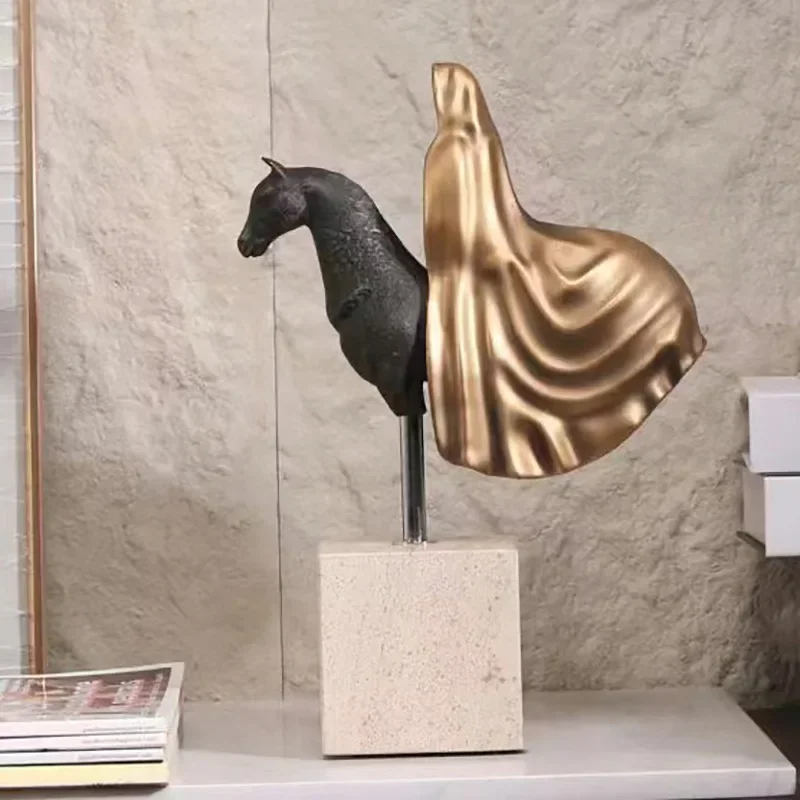 

Leopard New Chinese Creative Metal Horse Soft Decoration Ornament Model House Living Room Home Decoration
