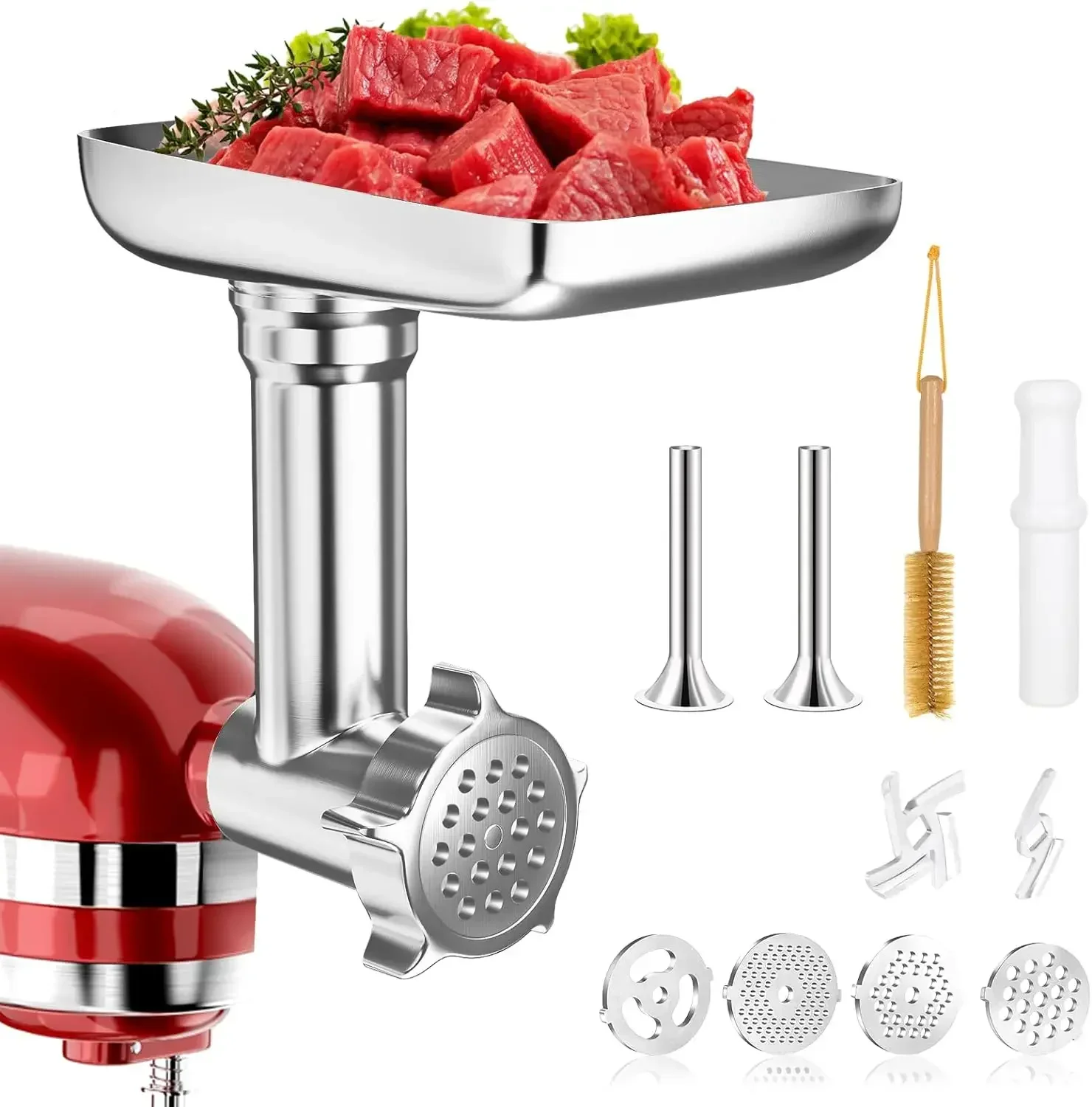 Metal Food Grinder Attachments for all KitchenAid chef and Cuisinart Stand Mixers SM-50 Series. Meat Grinders, Sausage Stuff