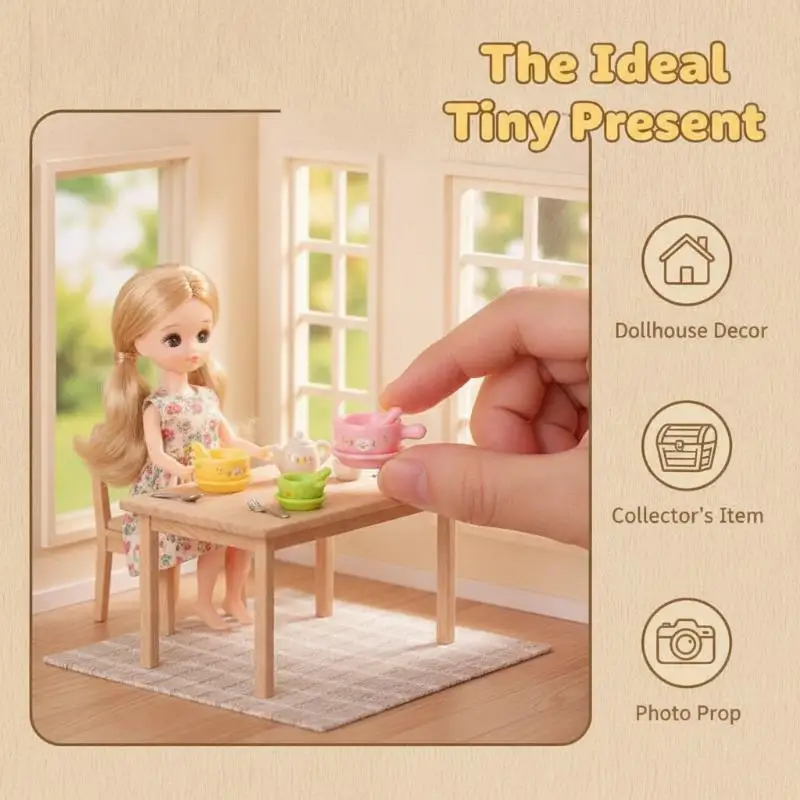 1/12 Scale Mini Dollhouse Tableware 3Pcs Realistic Noodle Bowl Plates Dishes Set for DIY Micro Scene Decor