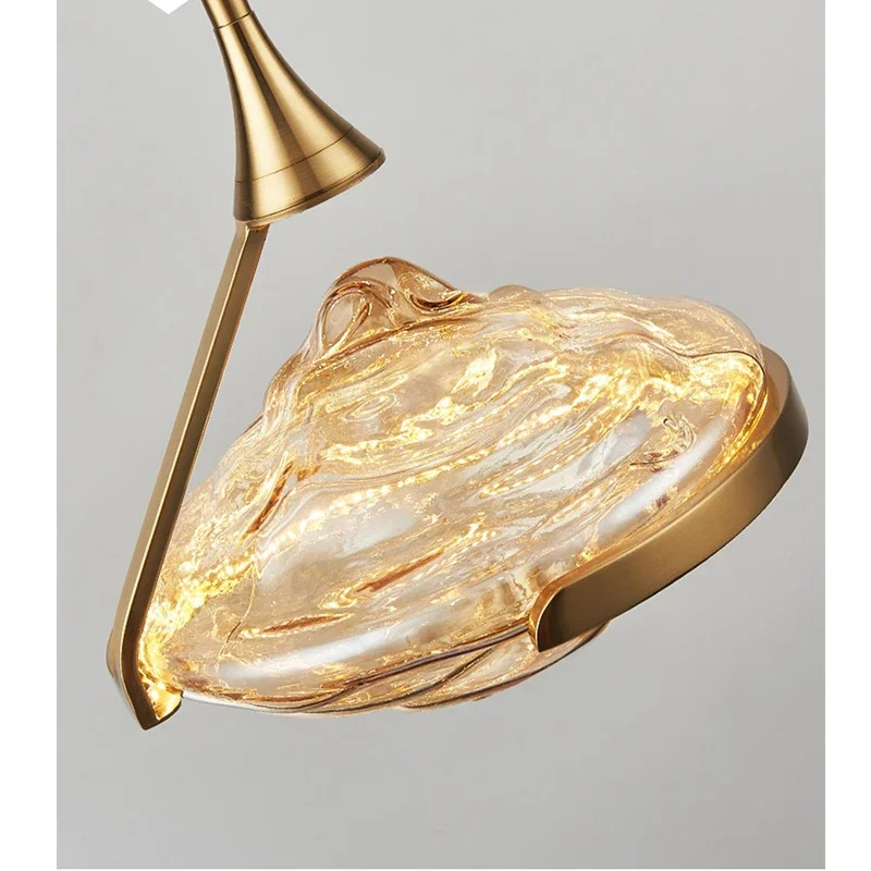 

Скандинавская минималистичная стеклянная люстра для спальни, современная простая дизайнерская художественная креативная лампа для кабинета, скандинавский подвесной светильник для прикроватной зоны.