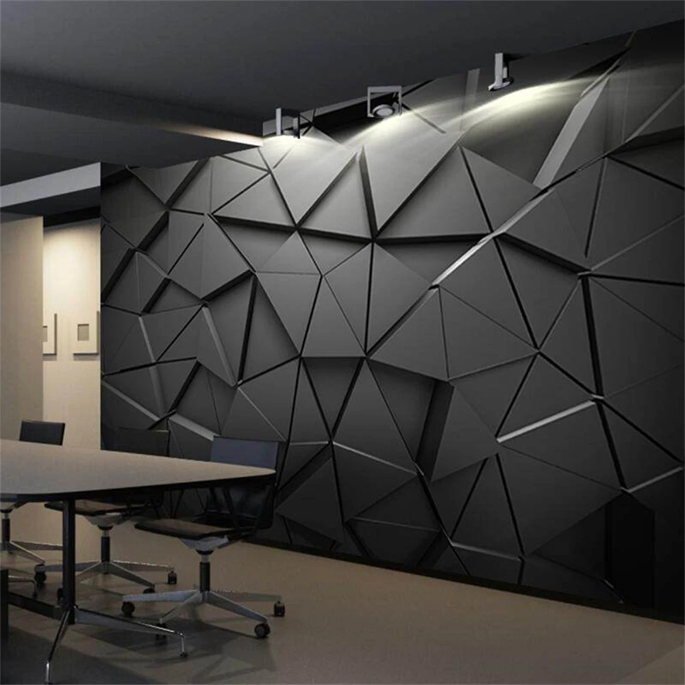 custom Geometric abstract grey triangles Mural Wallpaper Bedroom Living Room Background 3D Wall paper background home decoration