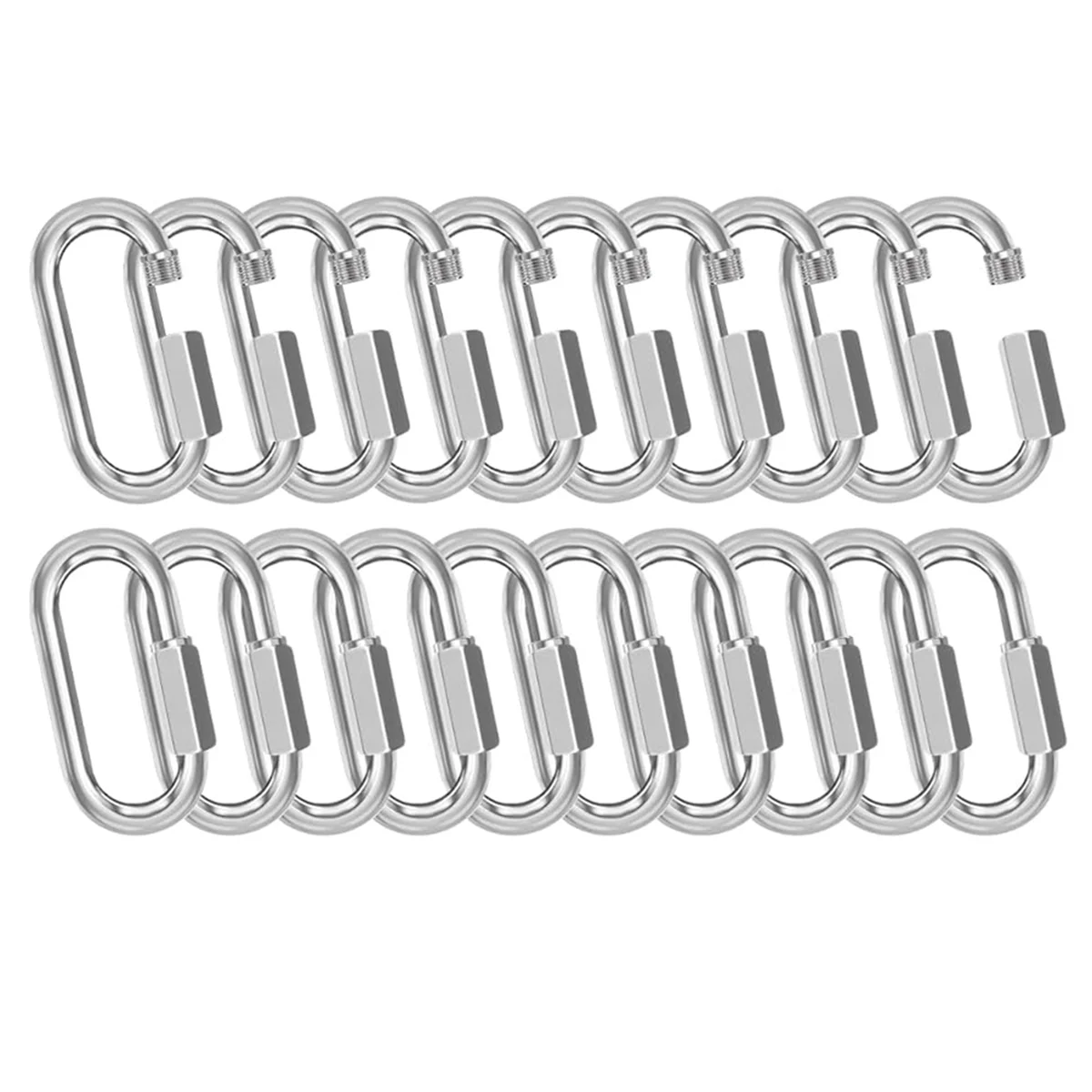 

Intuitive M6-20Pcs Quick Links Chain Connectors, 1/4In Galvanized Chain Locking Carabiners Hooks, 620LBS Heavy Duty Thread Clips