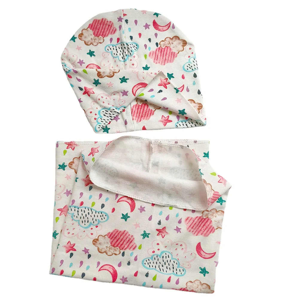 2pcs Cartoon Kids Scarf Hat Sets Girl Baby Hat Autumn Winter Baby Hat for Boys Newborn Infant Children Beanies Cap Scarf