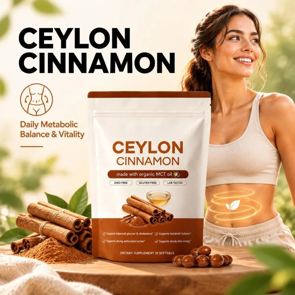 Ceylon Cinnamon Softgels with MCT Oil Supports Balanced Glucose & Cholesterol, Metabolic Balance & Antioxidant Action 30 Count
