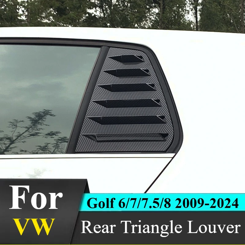 For VW Golf 6/7/7.5/8 2009-2024: ABS Rear Triangle Louver - 2-Piece 3M Adhesive Trim Body Trim Accessories