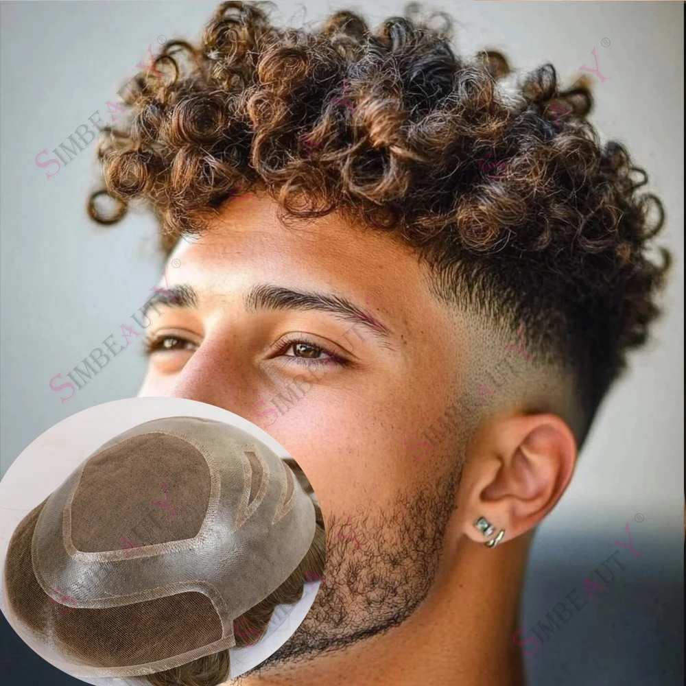 

Афро-мужчина, 15 мм, вьющиеся человеческие волосы, парик, прочный швейцарский кружевной парик из искусственной кожи, универсальный капиллярный протез, система замены светлых сежих волос