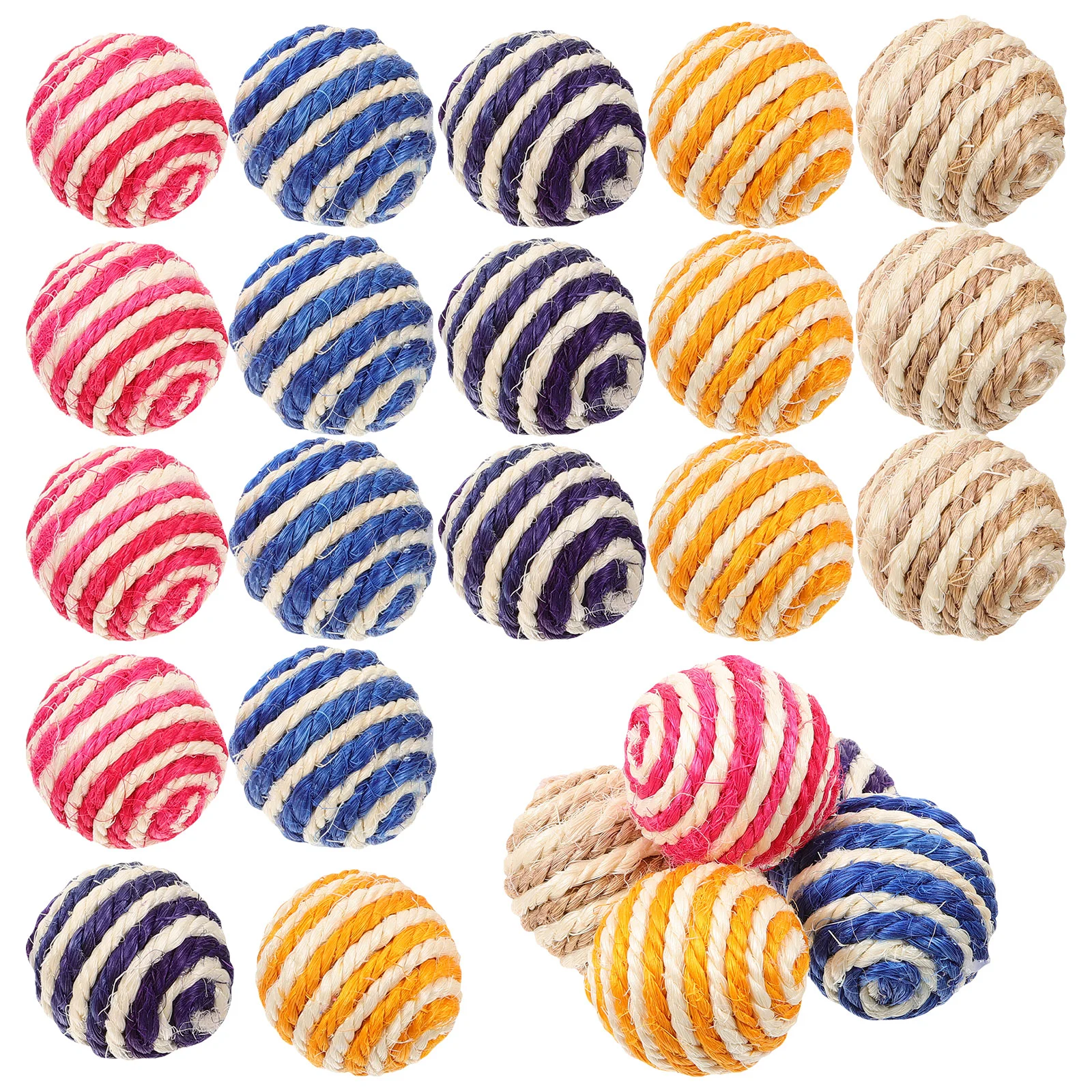 35 Pcs Cat Toy Supplies Sisal Ball Toys Playthings Catnip for Cats Colorful Rope