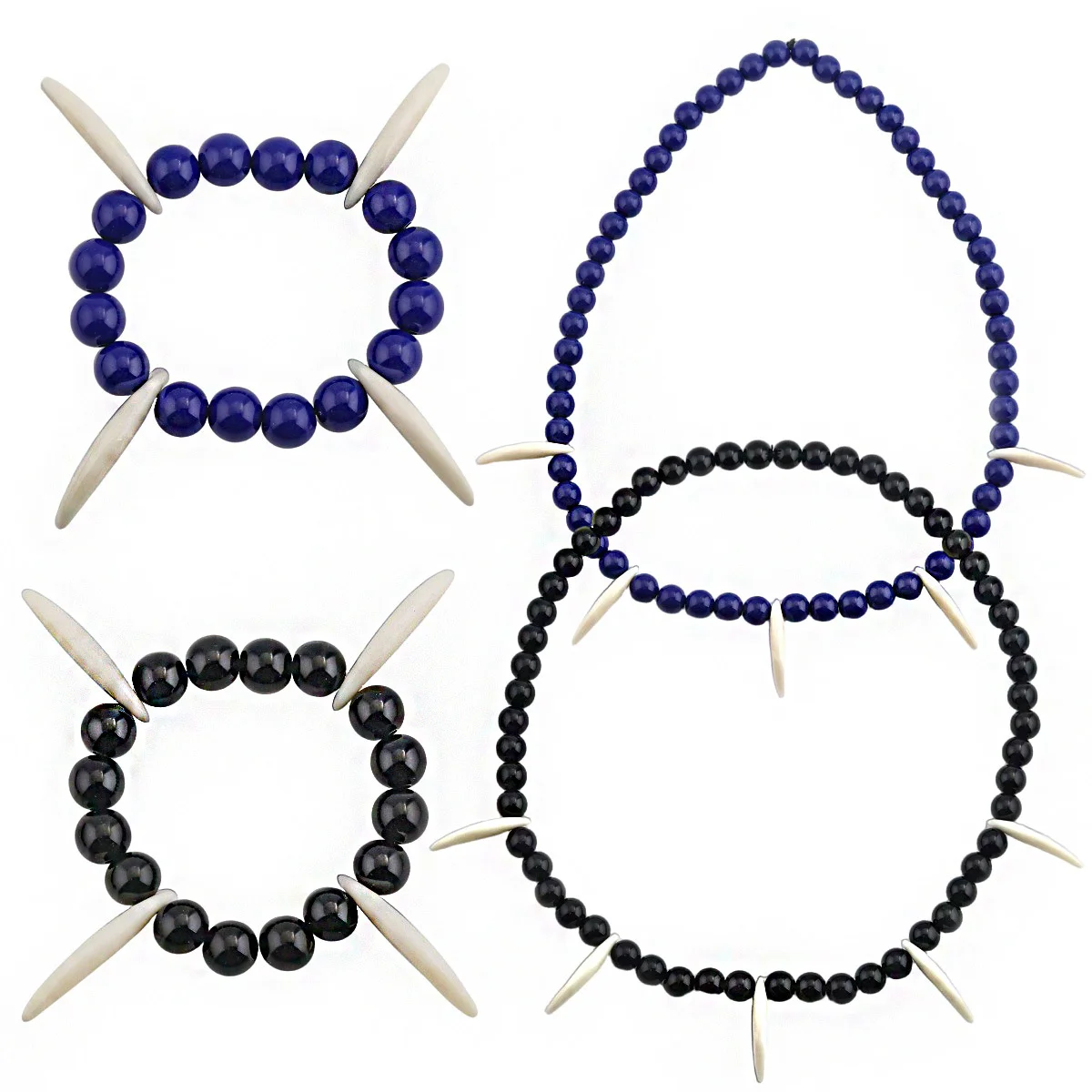 Anime Inuyasha Necklace Black Beaded Prayer Beads Wolf Fangs Kikyo Shikon Jewel Pendant Cosplay Jewelry Accessories Gift For Fan