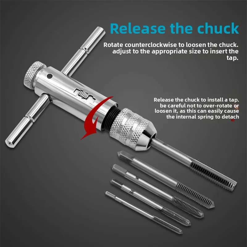Adjustable Ratchet Screwdriver Taper Hand Tool Manual Thread Cutting Accessories Lightweight High Speed Steel Screwdrivers