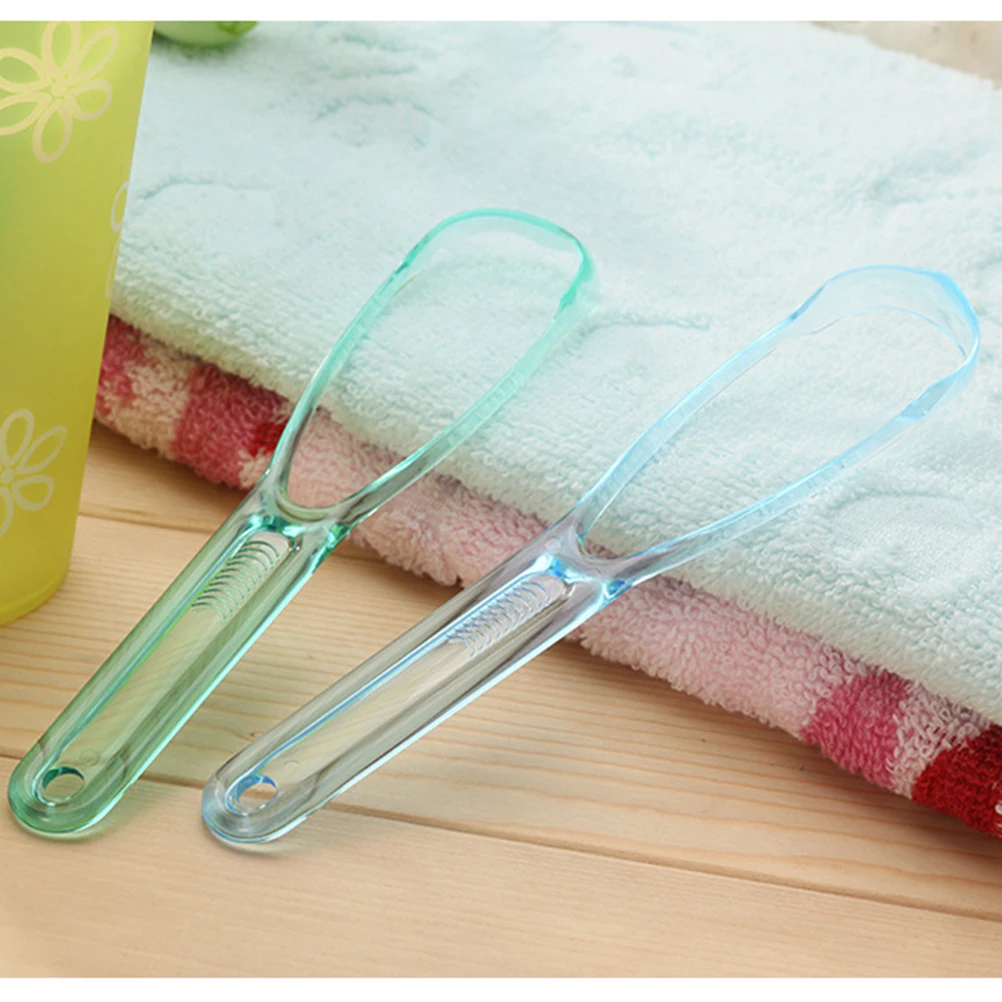 

1pcs Tongue Scraper For Oral Care Sky Blue Food Grade Ergonomic Handle Anti Slip Bad Breath Remover Plaque Cleaner Oral Hygiene